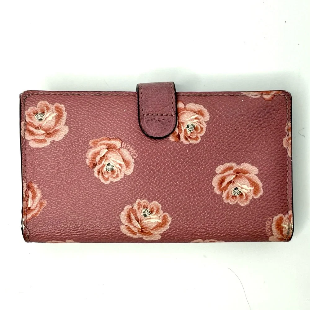 Coach Floral Pink Leather Wallet